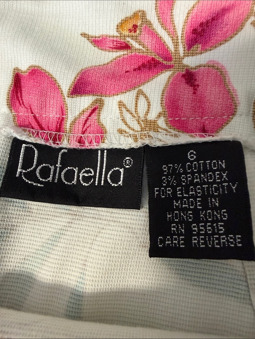 Rafaella White A-Line Skirt with Pink Floral & Green Leaf Print SZ6 - Picture 3 of 12